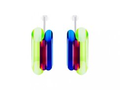 Stříbrné náušnice Neon Collection by Veronica s křišťálem Preciosa
