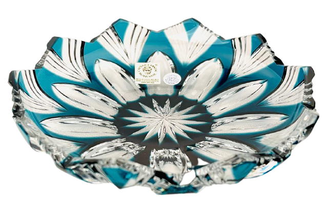Broušený barevný talíř - Výška 3cm / Průměr 14cm