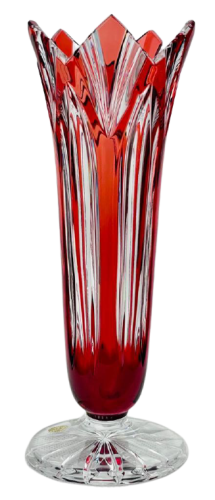 Broušená barevná váza - Výška 18cm