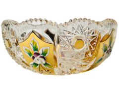 Gold-plated cut crystal bowl - Height 5cm / Diameter 11cm