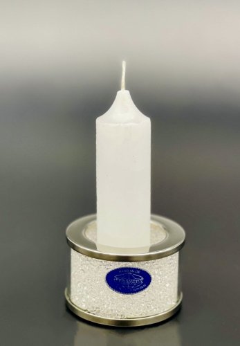 Small round candle holder for tea light Made with Swarovski elements
