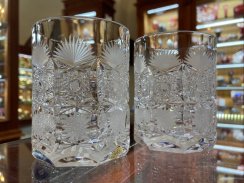 Copas de cristal tallado de lujo - juego de 2 piezas