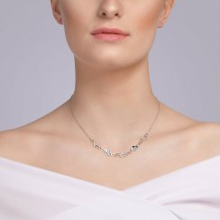 stříbrný náhrdelník Lumina, kubická zirkonie, velký, barevný