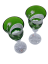 Copas de champán de lujo grabadas (verde) - juego de 2 unidades