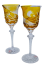 雕刻的豪华酒杯（琥珀） - 一套2个