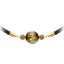 ocelový náhrdelník Ribes, český křišťál, černý, zlatý