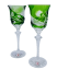 Engraved luxury wine glasses (Green) - set of 2pcs