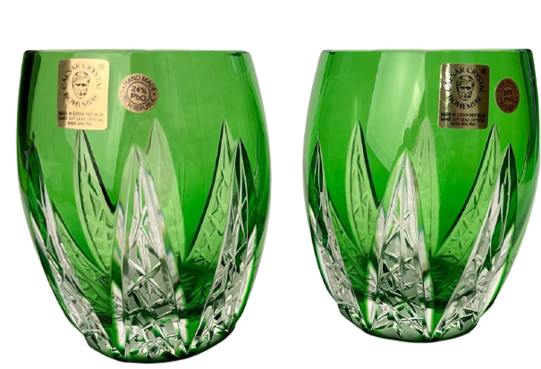 Color-cut crystal shot glasses - set of 2pcs - Height 10cm/250ml