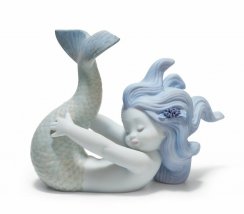 Playing at sea Mermaid figurine. Blue