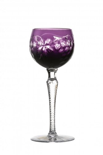 Coloured cut wine glasses - set of 2 - 190ml