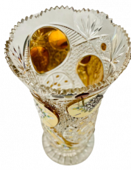 Broušená pozlacená váza - Výška 35cm