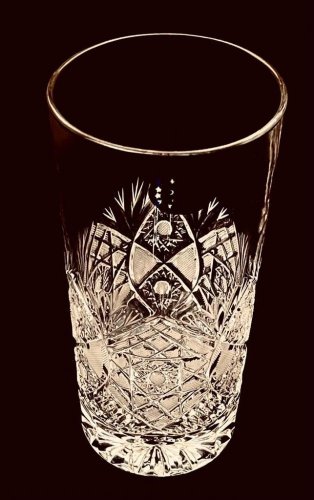 Vasos largos de cristal tallado - juego de 6 piezas - Altura 15cm/350ml