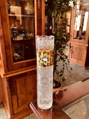 Gold-crystal cut crystal vase - Height 25cm