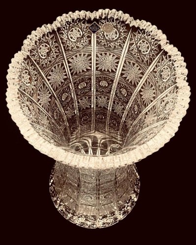 Jarrón de cristal tallado - Altura 30cm