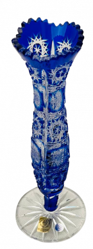 Color-cut crystal vase - Height 23cm