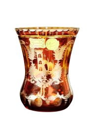 Váza amber lazura s rytinou