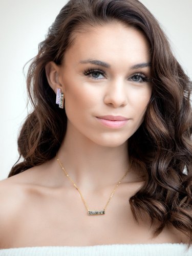 Náušnice Desire z chirurgické oceli s českým křišťálem Preciosa, violet, šedé
