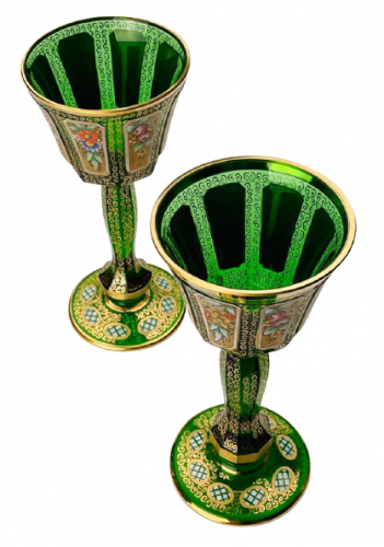 Paneled wine glass - set of 2pcs - Height 17cm/140ml
