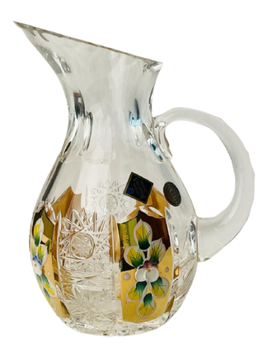 Broušený pozlacený džbánek - Výška 14cm
