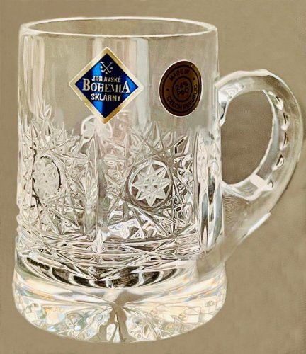 Cut crystal beer mug - miniature 80ml - Height 7cm