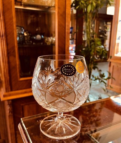 Cut crystal brandy glasses - set of 6pcs - Height 11cm/250ml :: Erpet  Crystal