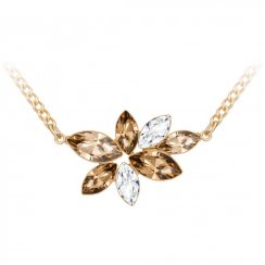 bižuterní náhrdelník Flying Gem, kolibřík, český křišťál, zlatý