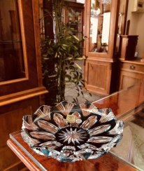 Color-cut crystal plate - Height 3cm / Diameter 14cm