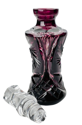 Barevně přejímaný broušený flakon - Výška 18cm