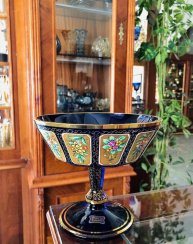 Barevně dekorovaná lištovaná mísa - Výška 15cm / Průměr 18cm