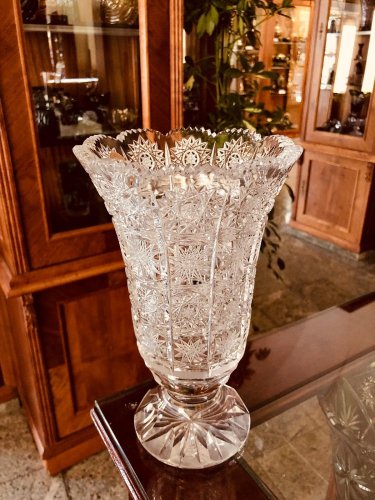 Jarrón de cristal tallado - Altura 25cm