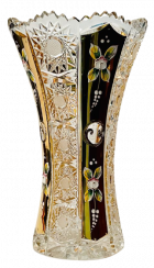 Broušená pozlacená váza - Výška 20cm
