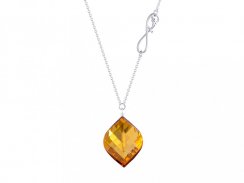 Stříbrný náhrdelník Faith s křišťálem Preciosa, žlutý