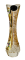Jarrón de cristal tallado bañado en oro - Altura 15cm