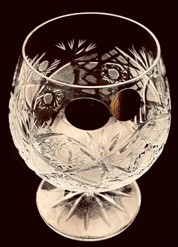Copas de brandy de cristal tallado - juego de 6 piezas - Altura 11cm/250ml