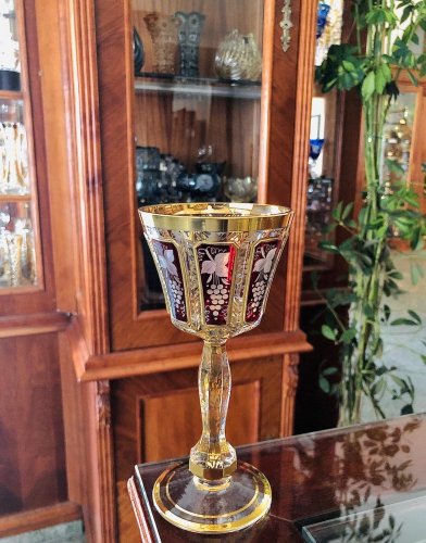 Paneled wine glass  - set of 2pcs - Height 18cm/140ml