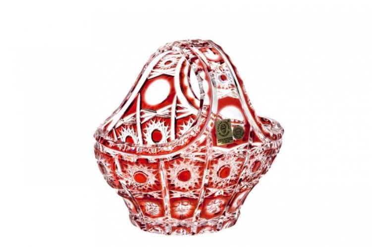 Broušený barevný košík - Výška 14cm