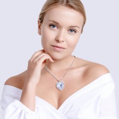 Štrasový náhrdelník Necklace, srdce s českým křišťálem Preciosa, krystal