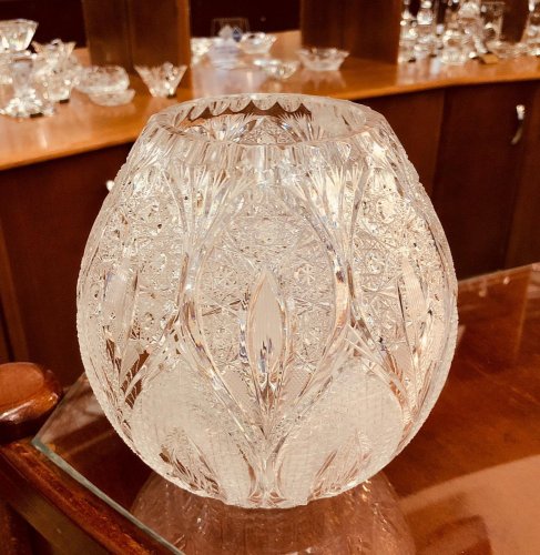 Jarrón de cristal tallado - Altura 18cm