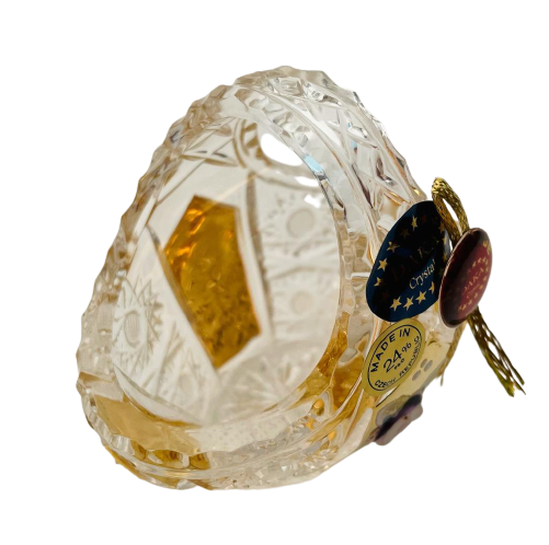 Broušený pozlacený košíček - Výška 8cm