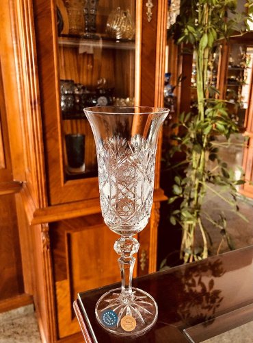 カットクリスタルシャンパングラス - 6個セット - 高さ21cm/150ml