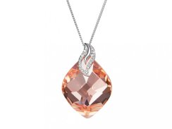 Stříbrný přívěsek Colourful  Leaf s českým křišťálem Preciosa - oranžový