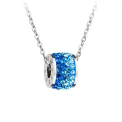 Přívěsek z chirurgické oceli Mirai s českým křišťálem Preciosa, capri blue