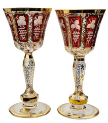 Paneled wine glass - set of 2pcs - Height 19cm/190ml