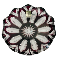 Color-cut crystal plate - Height 3cm / Diameter 14cm