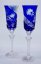 Copas de champán de lujo grabadas (azul) - juego de 2 unidades