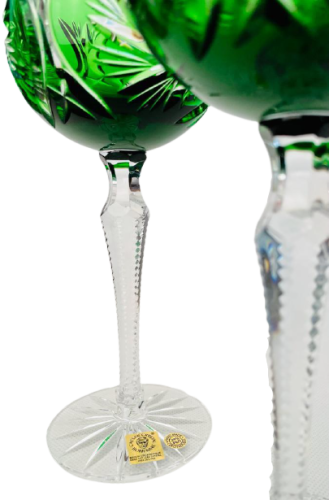 Broušené barevné sklenice na víno - set 2ks - Výška 20cm/190ml