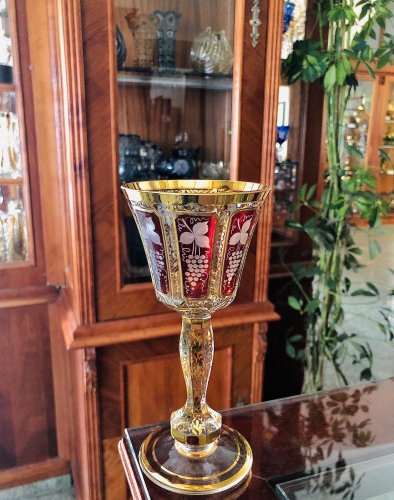 Paneled wine glass - set of 2pcs - Height 19cm/190ml