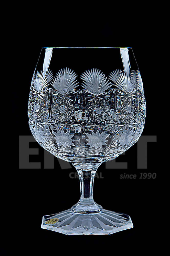 Cut crystal brandy glasses - set of 2pcs :: Erpet Crystal