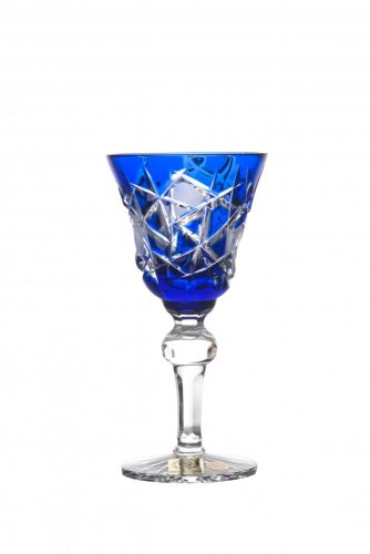 Coloured cut liqueur glasses - set of 6 - 50ml
