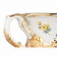 B-forma zlaté bronzové poseté květy - Šálek na kávu s podšálkem
